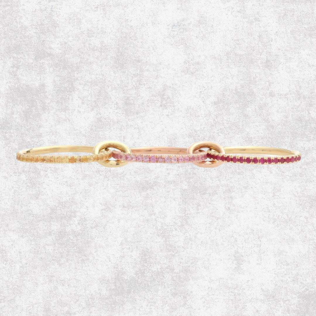 Anillo Triple Rosa