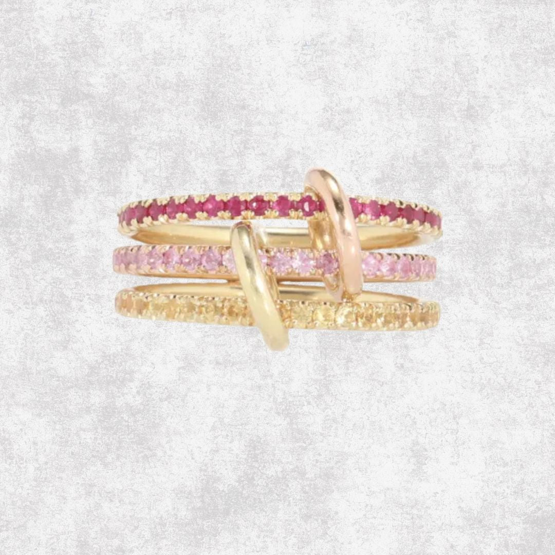 Anillo Triple Rosa