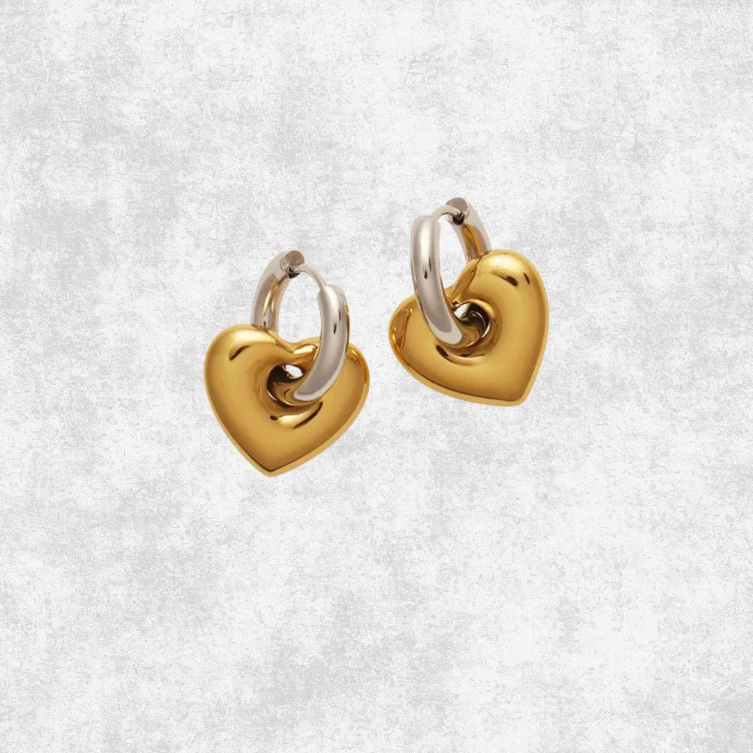 Aretes Corazón Bicolor
